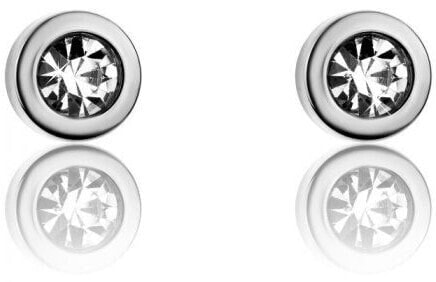 Steel stud earrings with crystals VE1091S
