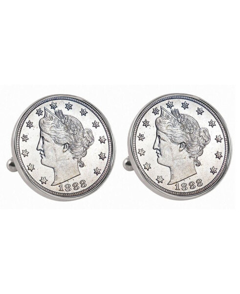 Запонки American Coin Treasures с монетой Liberty Nickel 1800-х годов.