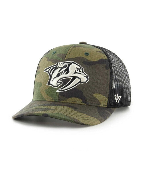 Men's Camo, Black Nashville Predators Trucker Adjustable Hat