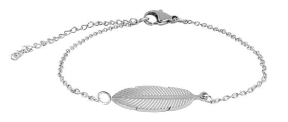 Stylish steel leg bracelet with feather