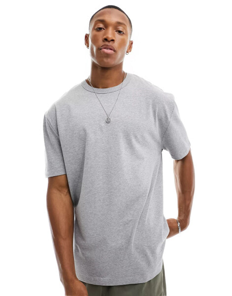 ASOS DESIGN essential heavyweight relaxed t-shirt 240gsm in grey