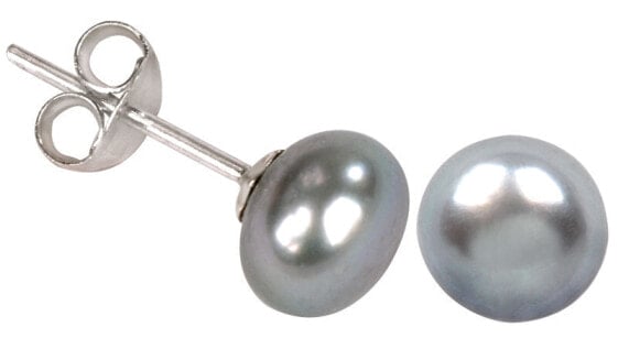 Earrings with true gray pearl JL0029