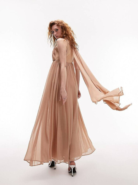 Topshop goddess gown occasion maxi dress in blush