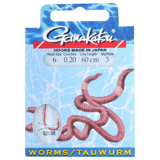 GAMAKATSU Booklet Worm 5213R Tied Hook 0.200 mm