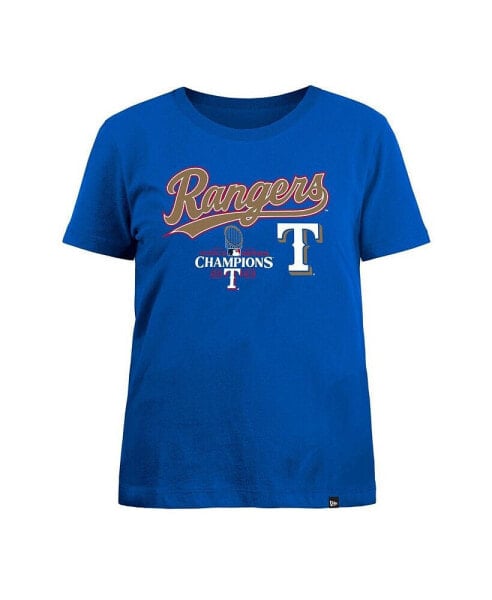 Women's Royal Texas Rangers 2024 Gold Collection Wordmark T-Shirt