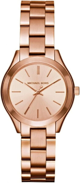 Michael Kors Runway Women's Quartz Watch with Stainless Steel Ceramic Leather Strap