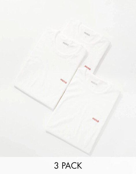 Hugo Bodywear triplet pack t-shirt in white