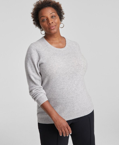 Plus Size 100% Cashmere Crewneck Sweater, Created for Macy's