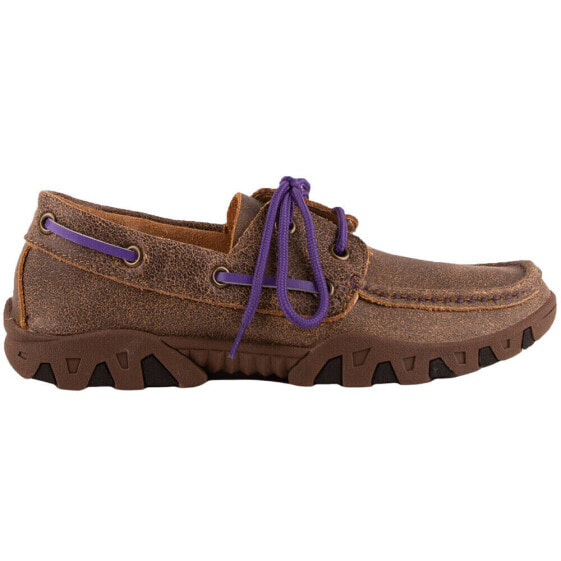 Ferrini Lace Up Moccasins Womens Brown Flats Casual 65322-48