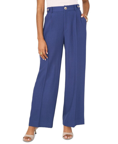 Women's Button Detail Wide Leg Pants