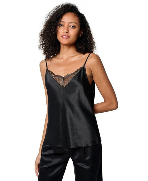 V Neck Lace Silk Camisole for Women