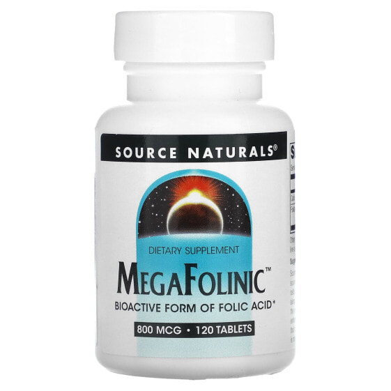 Витамин Source Naturals МегаФолиник, 800 мкг, 120 таблеток