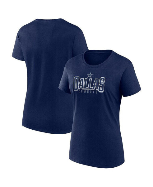 Women's Navy Dallas Cowboys Route T-shirt