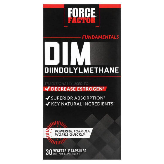 Витамины и БАДы Force Factor Fundamentals DIM Diindolylmethane, 30 капсул