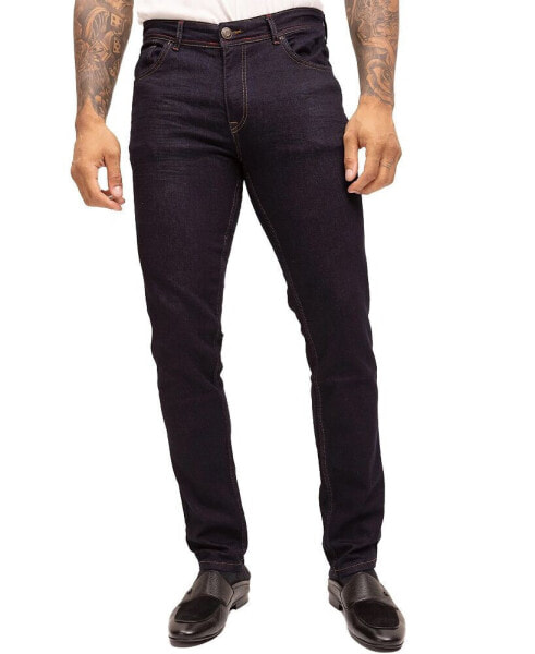 Men's Modern Contrast Stitch Zip Fly Jeans