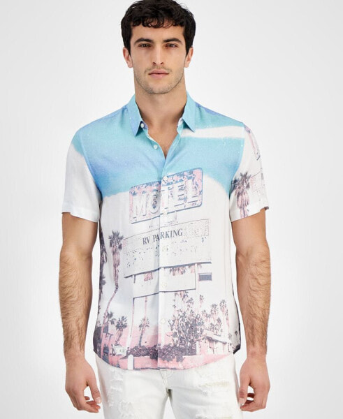 Men's LA Scene Button-Front Short Sleeve Shirt