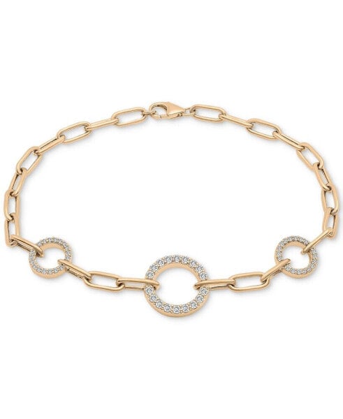 Diamond Circles Paperclip Link Bracelet (1/2 ct. t.w.) in 14k Gold, Created for Macy's