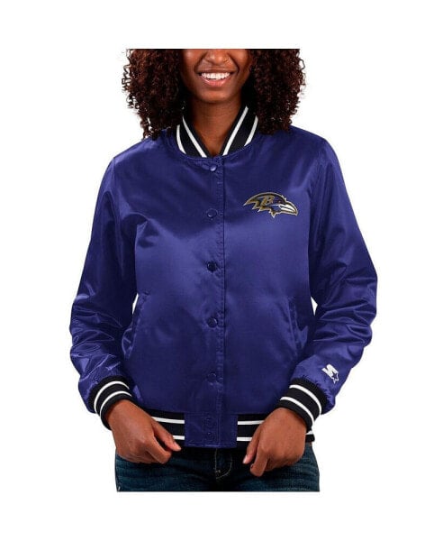 Women's Purple Baltimore Ravens Full Count Satin Full-Snap Varsity Jacket