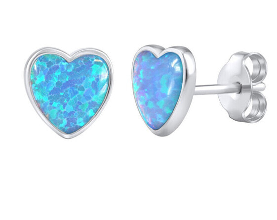 Серьги Silvego Heart Blue Opals LPS0857B