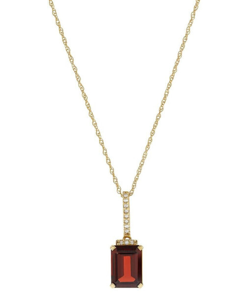 Macy's garnet (1-7/8 ct. t.w.) & Diamond Accent 18" Pendant Necklace in 14k Gold