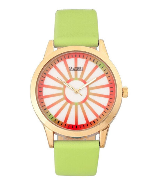 Часы Crayo Electric Light Green Leatherette 41mm