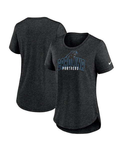 Women's Heather Black Carolina Panthers Fashion Tri-Blend T-shirt