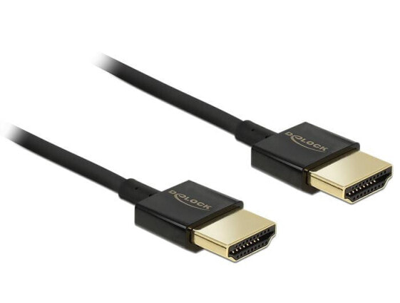 Кабель HDMI Delock 1.5 м - 1.5 м, HDMI Type A (стандартный) - HDMI Type A (стандартный), 3840 x 2160 пикселей, 3D, черный