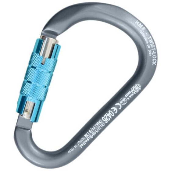 Алюминиевый альпинистский карабин с механизмом Twist Lock и системой Keylock KONG ITALY HMS Twist Lock Snap Hook