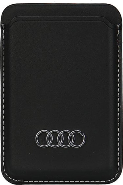 Audi Audi Synthetic Leather Wallet Card Slot czarny/black MagSafe AU-MSCH-Q3/D1-BK