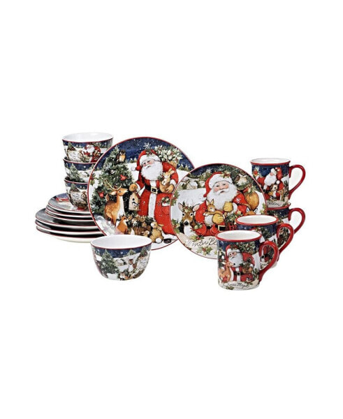 Magic of Christmas Santa 16 Piece Dinnerware