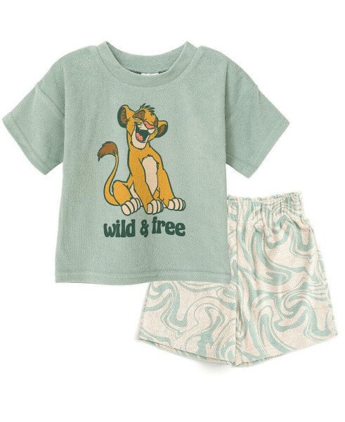 Boys Lion King Mickey Mouse Cars T-Shirt and Shorts Outfit Set to (2T - 10-12)