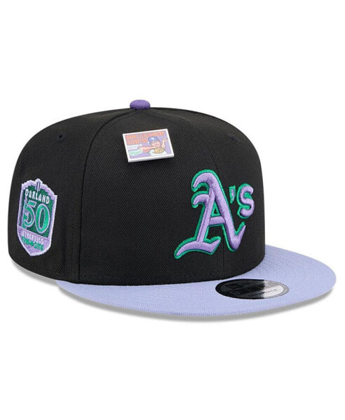 Men's Black/Purple Oakland Athletics Grape Big League Chew Flavor Pack 9FIFTY Snapback Hat