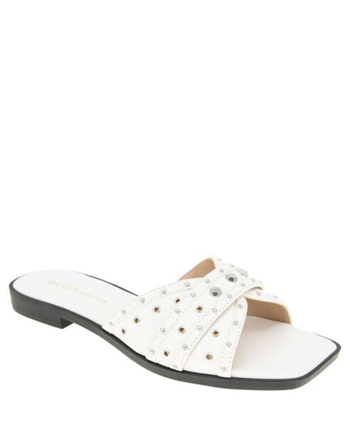 Women's Lucca Studded Slide Flat Sandals