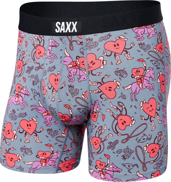 SAXX Bokserki męskie szybkoschnące SAXX VIBE Boxer Brief serca - szary L