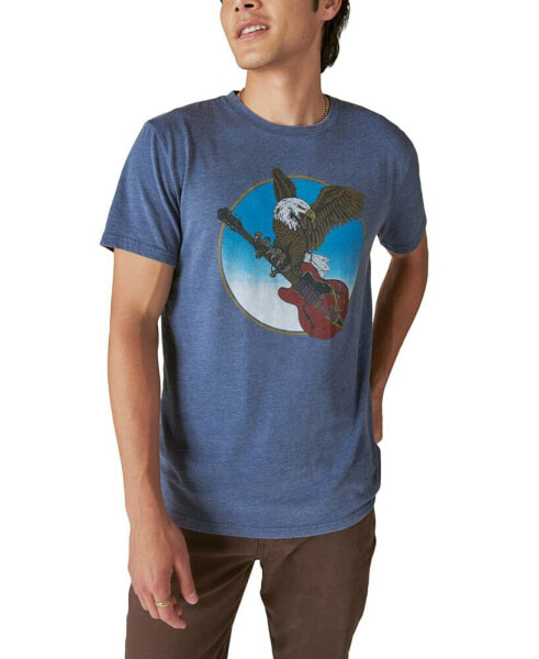 Men's Eagle & Guitar Graphic Short Sleeve Crewneck T-Shirt