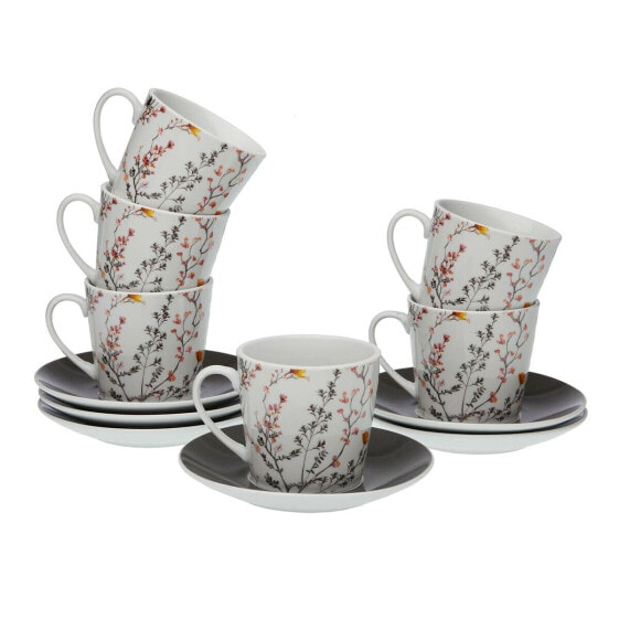 Set of 6 teacups with plates Versa Balbec Porcelain