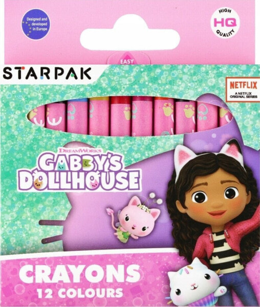 Starpak KREDKI WOSK 12KOL GABBY S DOLLHOUSE STK 12/144