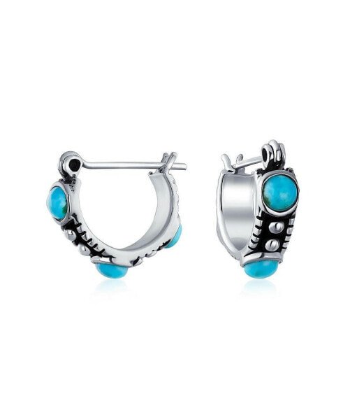 Серьги Bling Jewelry Bali Blue Hoop