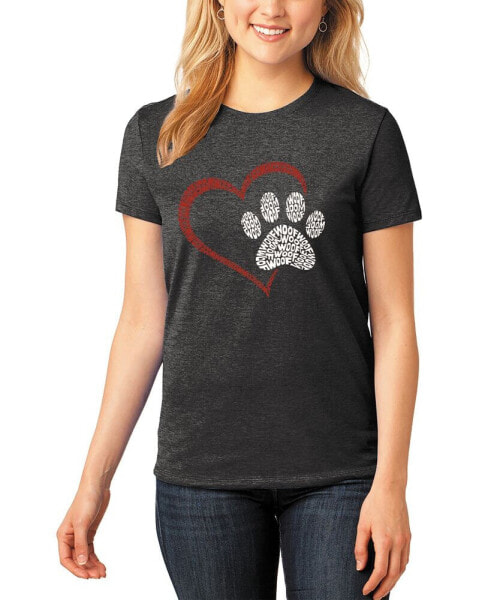Women's Premium Blend Word Art Paw Heart T-Shirt