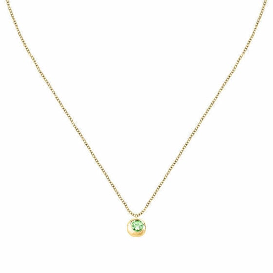 Charming Gold Plated Necklace with Semipreziose Peridot SAXN05