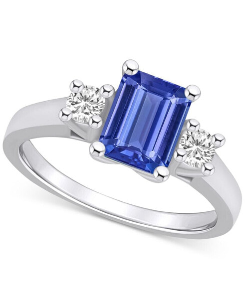 Tanzanite (1-5/8 ct. t.w.) & Diamond (1/4 ct. t.w.) Emerald-Cut Ring in 14k Gold