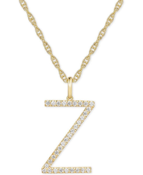 Macy's diamond Initial 18" Pendant Necklace (1/6-1/3 ct. t.w.) in 14k Gold