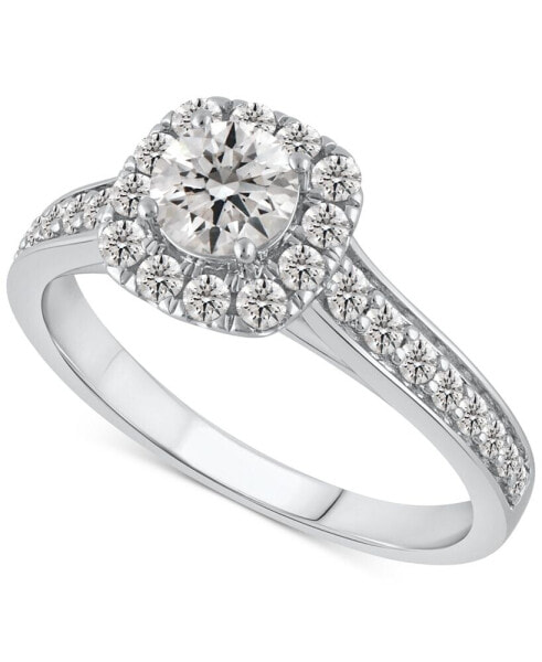 Diamond Halo Engagement Ring (1 ct. t.w.) in 14k White Gold or 14k Gold