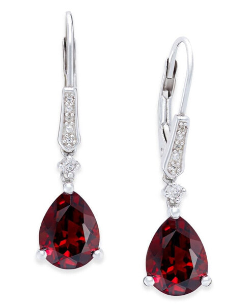 Gemstone (3-3/4 ct. t.w.) and Diamond Accent Birthstone Drop Earrings in Sterling Silver