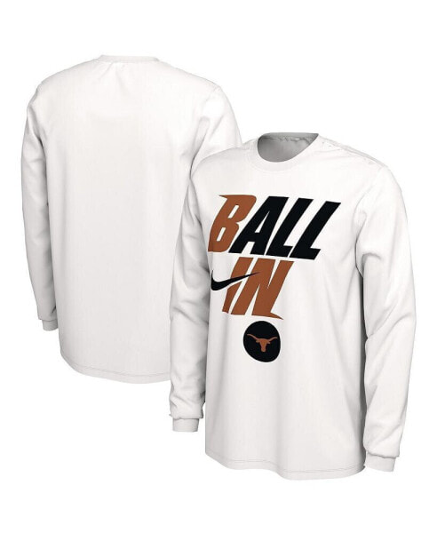 Men's White Texas Longhorns Ball In Bench Long Sleeve T-shirt