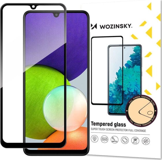 Wozinsky Wozinsky super wytrzymałe szkło hartowane Full Glue na cały ekran z ramką Case Friendly Samsung Galaxy A22 4G czarny