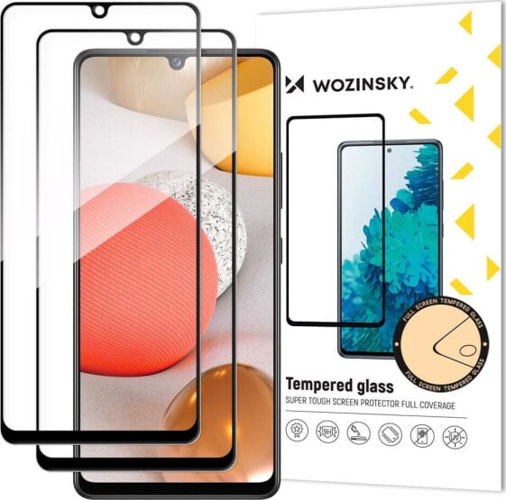 Wozinsky Wozinsky zestaw 2x super wytrzymałe szkło hartowane Full Glue na cały ekran z ramką Case Friendly Samsung Galaxy A42 5G czarny