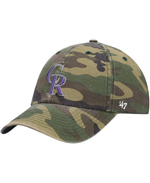 Бейсболка регулируемая для мужчин '47 Brand Colorado Rockies Team Clean Up в камуфляже