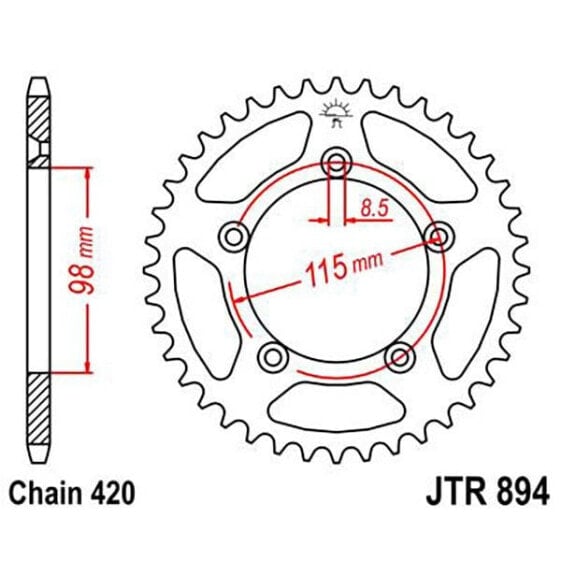 Задняя звезда JT SPROCKETS 420 JTR894.50ZBK Steel Rear Sprocket