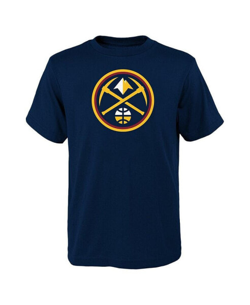 Big Boys and Girls Navy Denver Nuggets Primary Logo T-Shirt